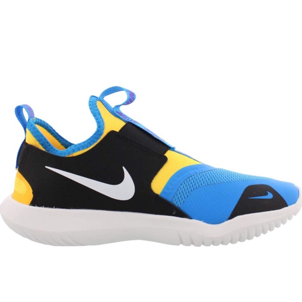 NEW Nike Flexrunner Blue Black Yellow Pull on Sneaker Running Shoe Youth 6.5